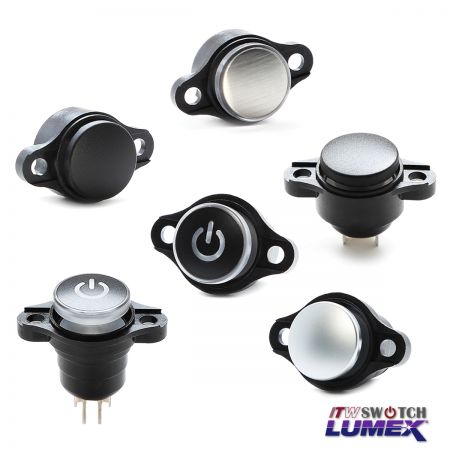 12mm Back Mounting Pushbutton Switches - 12mm Miniature Back Mounting Push Switches